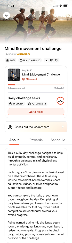 FanHuddle challenge detail screen
